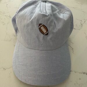 Embroidered Football Chapel Hill Blue Chambray Baseball Cap Bella Bliss Hat NWT